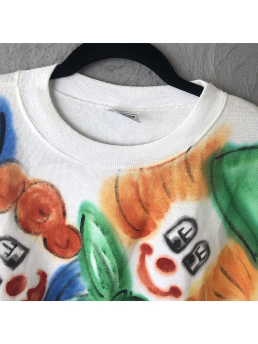 Clown Sweatshirt Womens L Multicolor Airbrush Graphic Fleece USA Circus Party - Picture 14 of 15